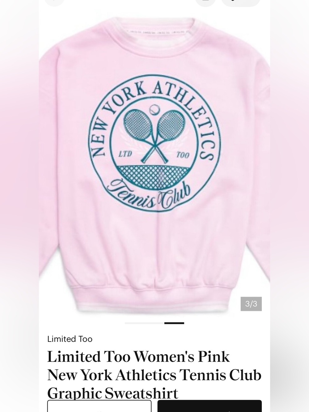 New York Athletics Tennis Club Pink Sweatshirt - Picture 3 of 9